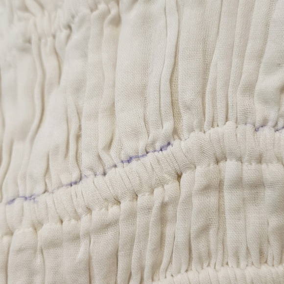 Free People FP One Delia White asymmetrical raw hem Mini Dress large L - Picture 7 of 8